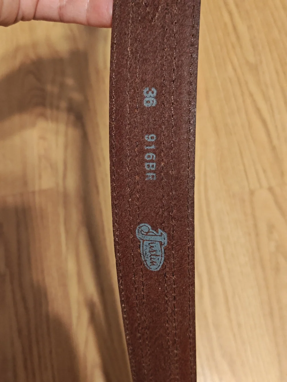 Justin Men's Western Tooled Brown Leather & Braided Horsehair Belt - Size 36